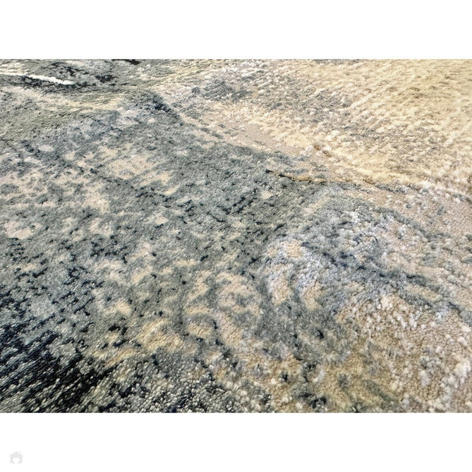 Stellar ST06 Modern Abstract Distressed Shimmer Hi-Low Textured Smooth Soft-Touch Polyblend Short Pile Blue/Grey/Cream/Beige Rug-Asiatic Carpets-Rug Love - The Most Loved Rug Store