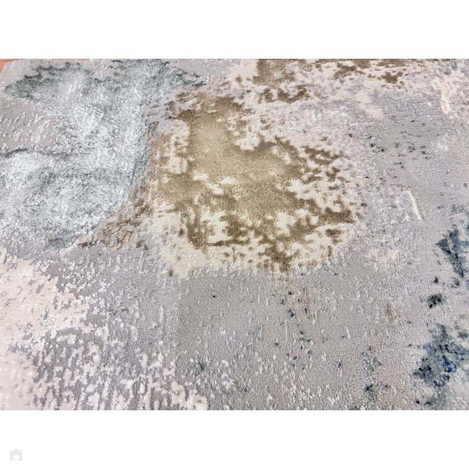 Stellar ST06 Modern Abstract Distressed Shimmer Hi-Low Textured Smooth Soft-Touch Polyblend Short Pile Blue/Grey/Cream/Beige Rug-Asiatic Carpets-Rug Love - The Most Loved Rug Store