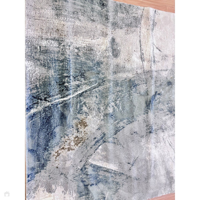 Stellar ST06 Modern Abstract Distressed Shimmer Hi-Low Textured Smooth Soft-Touch Polyblend Short Pile Blue/Grey/Cream/Beige Rug-Asiatic Carpets-Rug Love - The Most Loved Rug Store