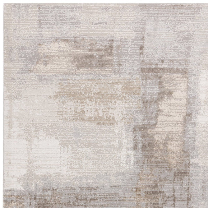 Stellar ST07 Modern Abstract Distressed Metallic Shimmer Hi-Low Textured Smooth Soft-Touch Polyester Low Profile Short Pile Grey/Beige/Cream Rug-Asiatic Carpets-Rug Love - The Most Loved Rug Store