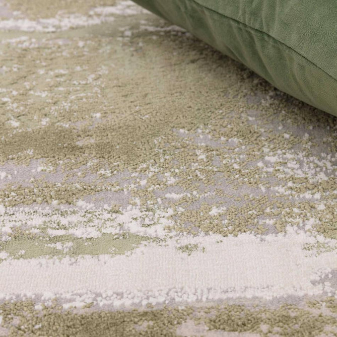 Stellar ST08 Modern Abstract Distressed Metallic Shimmer Hi-Low Textured Smooth Soft-Touch Polyester Low Profile Short Pile Stone Grey/Green/Beige/Cream/Charcoal Rug-Asiatic Carpets-Rug Love - The Most Loved Rug Store