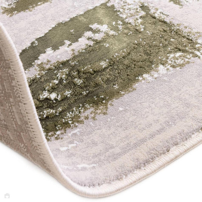 Stellar ST08 Modern Abstract Distressed Metallic Shimmer Hi-Low Textured Smooth Soft-Touch Polyester Low Profile Short Pile Stone Grey/Green/Beige/Cream/Charcoal Rug-Asiatic Carpets-Rug Love - The Most Loved Rug Store
