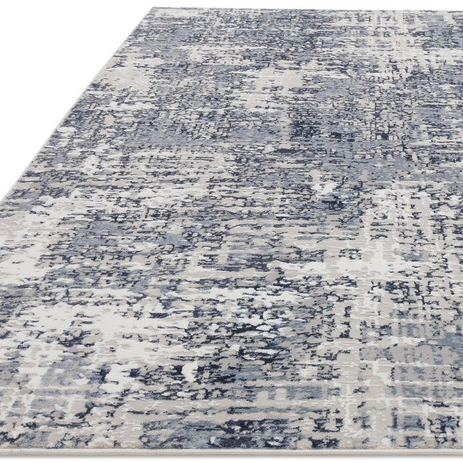 Stellar ST09 Modern Abstract Distressed Metallic Shimmer Hi-Low Textured Smooth Soft-Touch Polyester Low Profile Short Pile Steel Blue/Ivory/Beige/Grey Rug-Asiatic Carpets-Rug Love - The Most Loved Rug Store