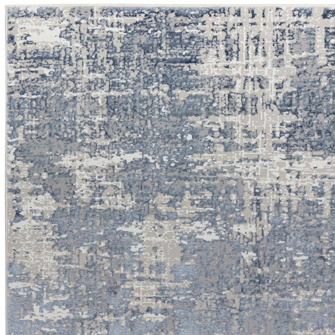 Stellar ST09 Modern Abstract Distressed Metallic Shimmer Hi-Low Textured Smooth Soft-Touch Polyester Low Profile Short Pile Steel Blue/Ivory/Beige/Grey Rug-Asiatic Carpets-Rug Love - The Most Loved Rug Store
