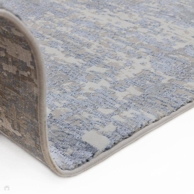Stellar ST09 Modern Abstract Distressed Metallic Shimmer Hi-Low Textured Smooth Soft-Touch Polyester Low Profile Short Pile Steel Blue/Ivory/Beige/Grey Rug-Asiatic Carpets-Rug Love - The Most Loved Rug Store