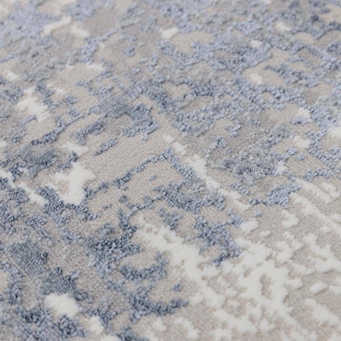 Stellar ST09 Modern Abstract Distressed Metallic Shimmer Hi-Low Textured Smooth Soft-Touch Polyester Low Profile Short Pile Steel Blue/Ivory/Beige/Grey Rug-Asiatic Carpets-Rug Love - The Most Loved Rug Store