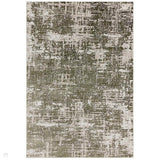 Stellar ST10 Modern Abstract Distressed Shimmer Hi-Low Textured Smooth Soft-Touch Polyblend Short Pile Green/Light Taupe/Ivory/Beige/Pale Grey Rug