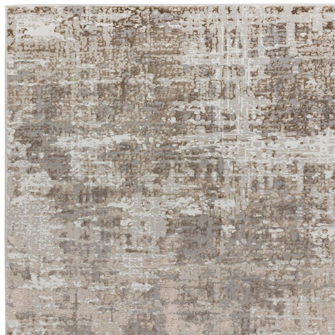 Stellar ST11 Modern Abstract Distressed Metallic Shimmer Hi-Low Textured Smooth Soft-Touch Polyester Low Profile Short Pile Taupe Beige/Stone Grey/Ivory/Warm Beige Rug-Asiatic Carpets-Rug Love - The Most Loved Rug Store