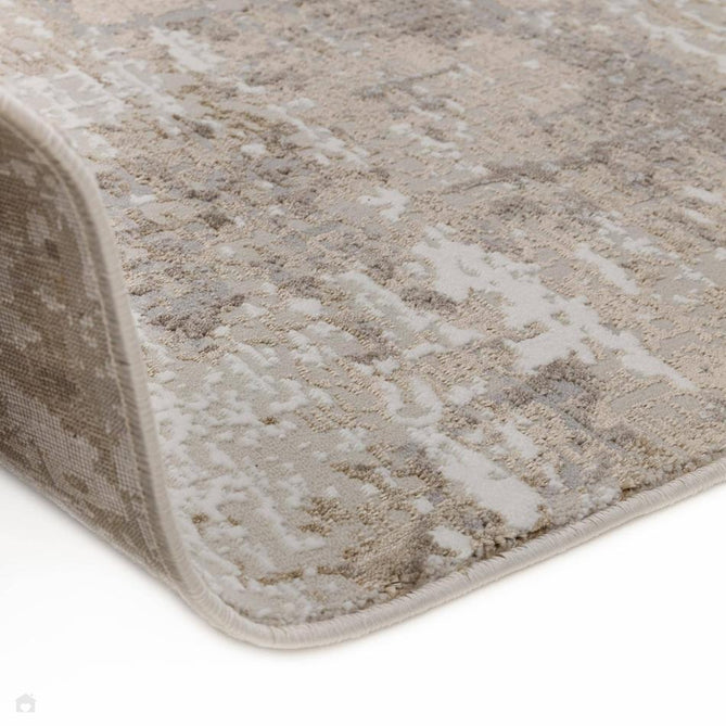 Stellar ST11 Modern Abstract Distressed Metallic Shimmer Hi-Low Textured Smooth Soft-Touch Polyester Low Profile Short Pile Taupe Beige/Stone Grey/Ivory/Warm Beige Rug-Asiatic Carpets-Rug Love - The Most Loved Rug Store