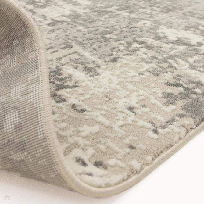 Stellar ST12 Modern Abstract Distressed Metallic Shimmer Hi-Low Textured Smooth Soft-Touch Polyester Low Profile Short Pile Soft Grey/Ivory/Pale Taupe/Steel Grey Rug-Asiatic Carpets-Rug Love - The Most Loved Rug Store