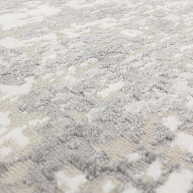Stellar ST12 Modern Abstract Distressed Metallic Shimmer Hi-Low Textured Smooth Soft-Touch Polyester Low Profile Short Pile Soft Grey/Ivory/Pale Taupe/Steel Grey Rug-Asiatic Carpets-Rug Love - The Most Loved Rug Store