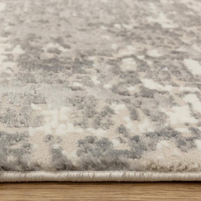 Stellar ST12 Modern Abstract Distressed Metallic Shimmer Hi-Low Textured Smooth Soft-Touch Polyester Low Profile Short Pile Soft Grey/Ivory/Pale Taupe/Steel Grey Rug-Asiatic Carpets-Rug Love - The Most Loved Rug Store