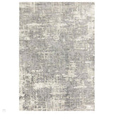 Stellar ST12 Modern Abstract Distressed Shimmer Hi-Low Textured Smooth Soft-Touch Polyblend Short Pile Soft Grey/Ivory/Pale Taupe/Steel Grey Rug