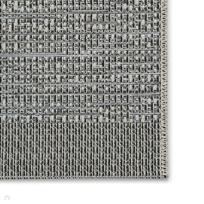 Stitch 9682 Durable Stain-Resistant Weatherproof Flatweave In-Outdoor Silver/Black Rug-Think Rugs-Rug Love - The Most Loved Rug Store