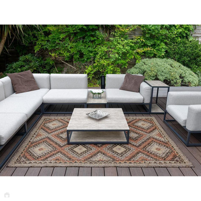 Sumac SUM101 Modern Geometric Diamond Durable Stain-Resistant Weatherproof Flatweave In-Outdoor Brown/Rust Rug-Concept Looms-Rug Love - The Most Loved Rug Store