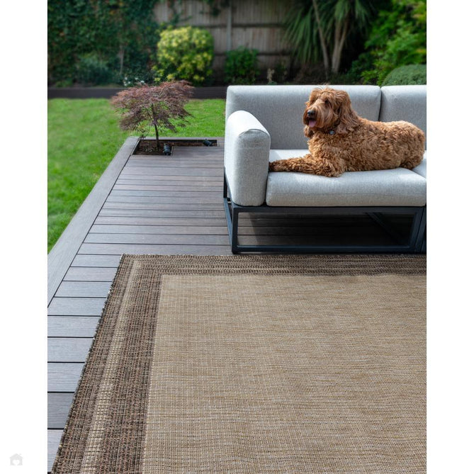 Sumac SUM102 Modern Plain Border Durable Stain-Resistant Weatherproof Flatweave In-Outdoor Beige/Brown Rug-Concept Looms-Rug Love - The Most Loved Rug Store