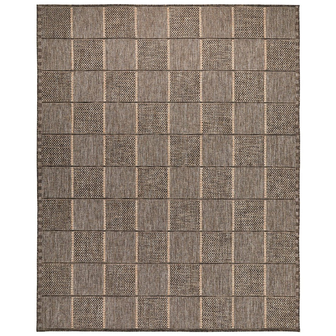 Sumac SUM104 Modern Geometric Check Grid Durable Stain-Resistant Weatherproof Flatweave In-Outdoor Mocha Rug-Concept Looms-Rug Love - The Most Loved Rug Store