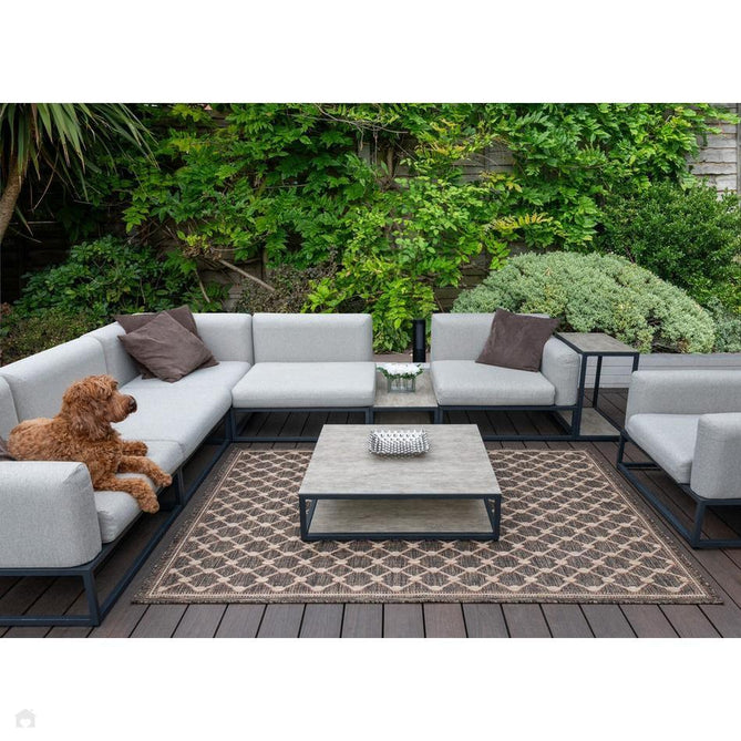 Sumac SUM105 Modern Geometric Diamond Durable Stain-Resistant Weatherproof Flatweave In-Outdoor Brown Rug-Concept Looms-Rug Love - The Most Loved Rug Store
