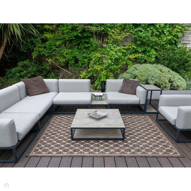 Sumac SUM105 Modern Geometric Diamond Durable Stain-Resistant Weatherproof Flatweave In-Outdoor Brown Rug-Concept Looms-Rug Love - The Most Loved Rug Store