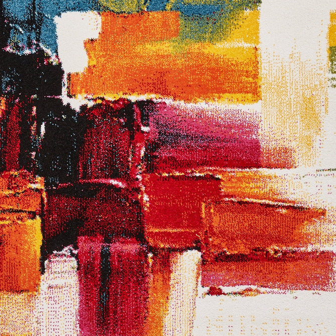 Sunrise 20752 Modern Abstract Brush Strokes Carved Textured Soft Durable Easy-Care Polypropylene Short-Pile Multicolour Rug-Think Rugs-Rug Love - The Most Loved Rug Store