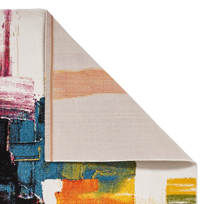 Sunrise 20752 Modern Abstract Brush Strokes Carved Textured Soft Durable Easy-Care Polypropylene Short-Pile Multicolour Rug-Think Rugs-Rug Love - The Most Loved Rug Store