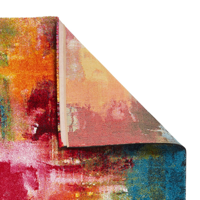 Sunrise 20754 Modern Abstract Dawns Embrace Carved Textured Soft Durable Easy-Care Polypropylene Short-Pile Multicolour/Green/Red/Yellow/Orange/Blue Rug-Think Rugs-Rug Love - The Most Loved Rug Store