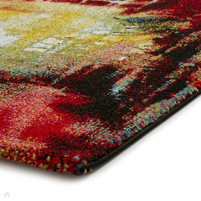 Sunrise 20754 Modern Abstract Dawns Embrace Carved Textured Soft Durable Easy-Care Polypropylene Short-Pile Multicolour/Green/Red/Yellow/Orange/Blue Rug-Think Rugs-Rug Love - The Most Loved Rug Store