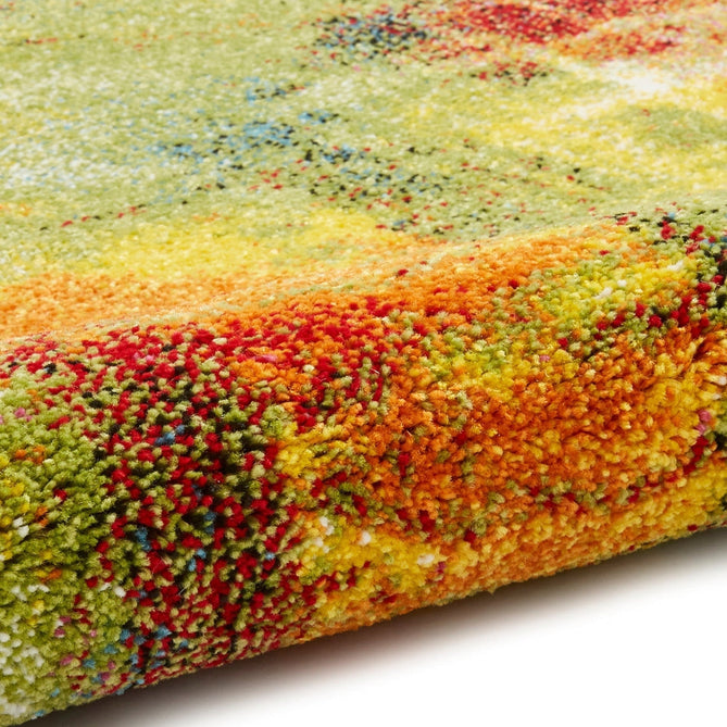 Sunrise 20754 Modern Abstract Dawns Embrace Carved Textured Soft Durable Easy-Care Polypropylene Short-Pile Multicolour/Green/Red/Yellow/Orange/Blue Rug-Think Rugs-Rug Love - The Most Loved Rug Store