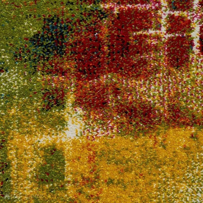 Sunrise 20754 Modern Abstract Dawns Embrace Carved Textured Soft Durable Easy-Care Polypropylene Short-Pile Multicolour/Green/Red/Yellow/Orange/Blue Rug-Think Rugs-Rug Love - The Most Loved Rug Store