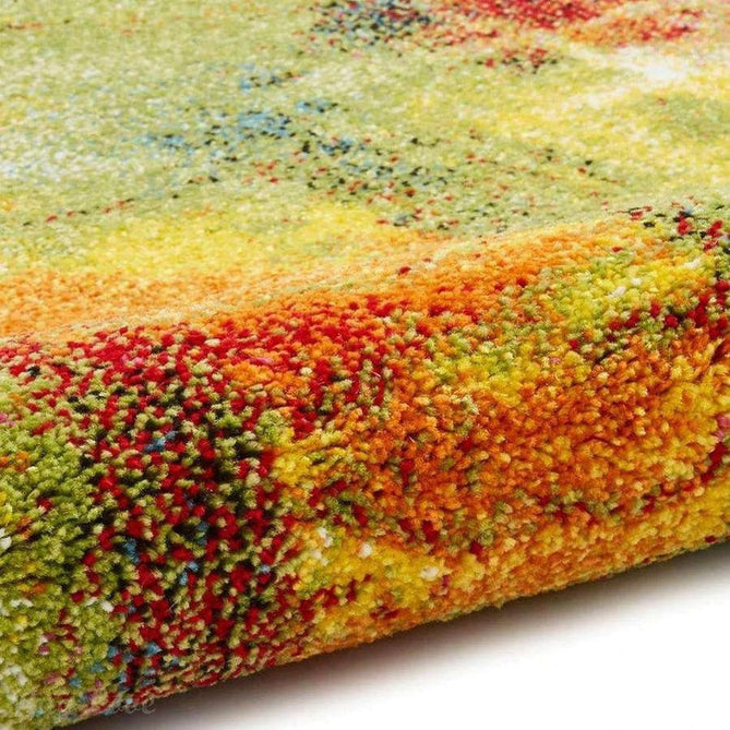 Sunrise 20754 Modern Abstract Dawns Embrace Carved Textured Soft Durable Easy-Care Polypropylene Short-Pile Multicolour/Green/Red/Yellow/Orange/Blue Rug-Think Rugs-Rug Love - The Most Loved Rug Store