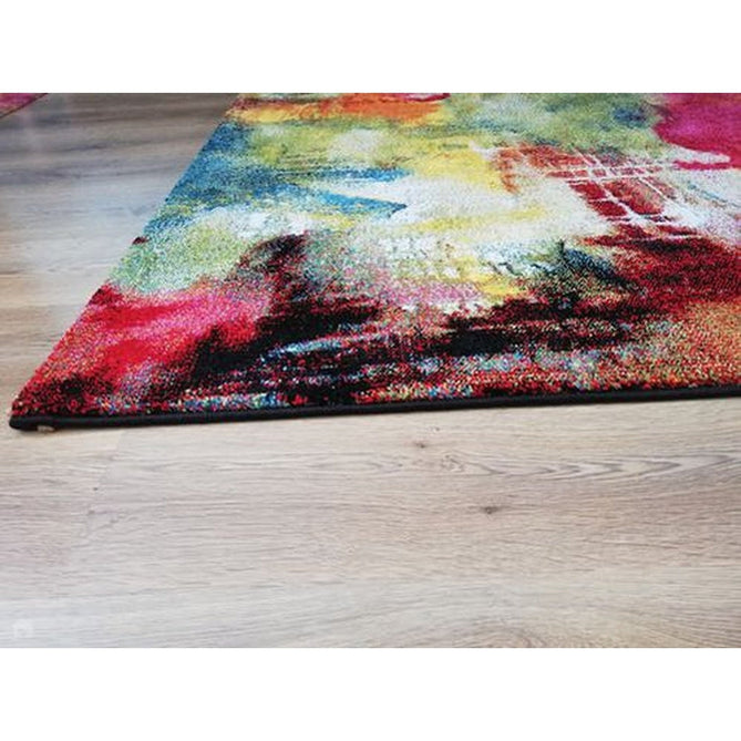 Sunrise 20754 Modern Abstract Dawns Embrace Carved Textured Soft Durable Easy-Care Polypropylene Short-Pile Multicolour/Green/Red/Yellow/Orange/Blue Rug-Think Rugs-Rug Love - The Most Loved Rug Store