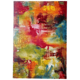Sunrise 20754 Modern Abstract Dawns Embrace Hand Carved Textured Multicolour/Green/Red/Yellow/Orange/Blue Rug