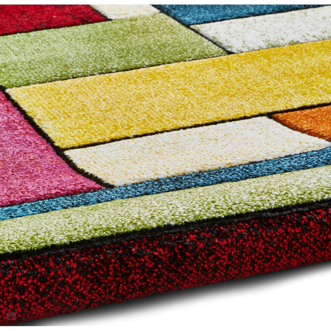 Sunrise 21821 Modern Geometric Abstract Carved Textured Soft Durable Easy-Care Polypropylene Short-Pile Multicolour Rug-Think Rugs-Rug Love - The Most Loved Rug Store