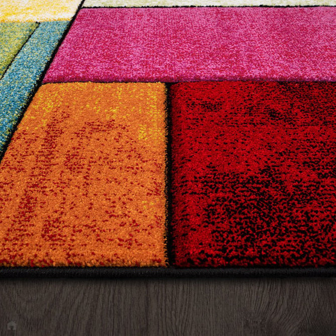 Sunrise 21821 Modern Geometric Abstract Carved Textured Soft Durable Easy-Care Polypropylene Short-Pile Multicolour Rug-Think Rugs-Rug Love - The Most Loved Rug Store