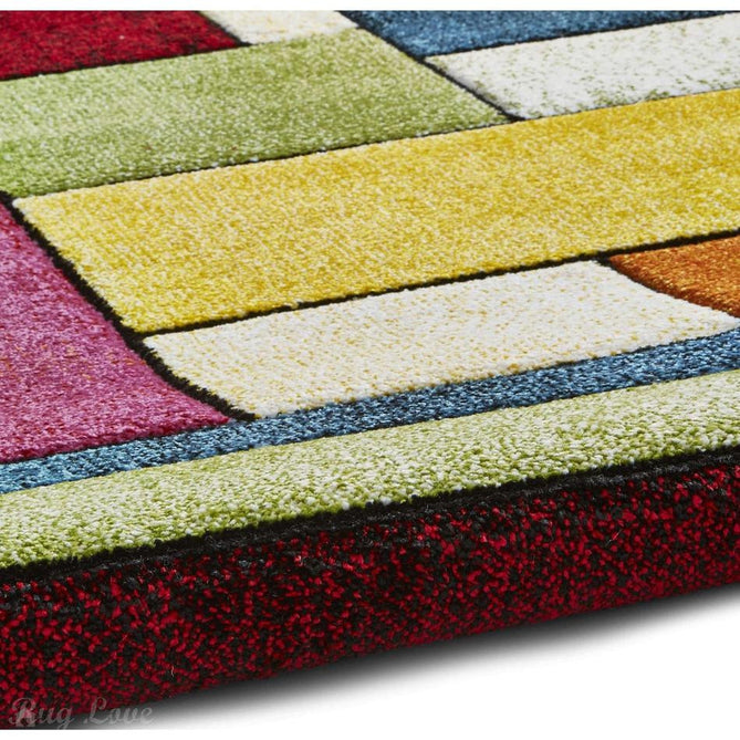 Sunrise 21821 Modern Geometric Abstract Carved Textured Soft Durable Easy-Care Polypropylene Short-Pile Multicolour Rug-Think Rugs-Rug Love - The Most Loved Rug Store