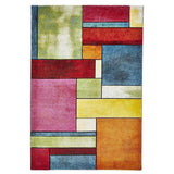 Sunrise 21821 Modern Geometric Abstract Hand Carved Textured Multicolour Rug