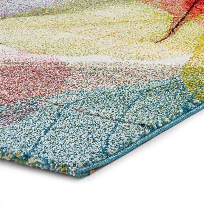 Sunrise 22368 Modern Abstract Floral Verdant Carved Textured Soft Durable Easy-Care Polypropylene Short-Pile Multicolour Rug-Think Rugs-Rug Love - The Most Loved Rug Store