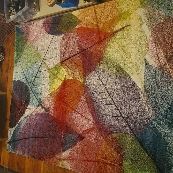 Sunrise 22368 Modern Abstract Floral Verdant Carved Textured Soft Durable Easy-Care Polypropylene Short-Pile Multicolour Rug-Think Rugs-Rug Love - The Most Loved Rug Store