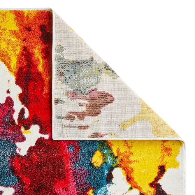 Sunrise 9349A Modern Abstract Colour-Burst Carved Textured Soft Durable Easy-Care Polypropylene Short-Pile Red/Blue/Multicolour Rug-Think Rugs-Rug Love - The Most Loved Rug Store