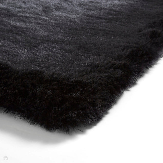 Super Teddy Super Soft Plush Hi Pile Silky Faux Fur Shaggy Black Rug-Think Rugs-Rug Love - The Most Loved Rug Store