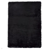 Super Teddy Super Soft Plush Hi Pile Silky Faux Fur Shaggy Black Rug 120 x 170 cm