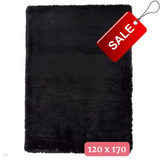 Super Teddy Super Soft Plush Hi Pile Silky Faux Fur Shaggy Black Rug 120 x 170 cm