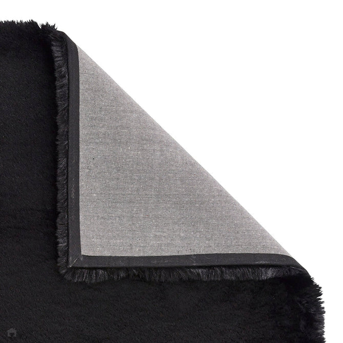 Super Teddy Super Soft Plush Hi Pile Silky Faux Fur Shaggy Black Rug-Think Rugs-Rug Love - The Most Loved Rug Store