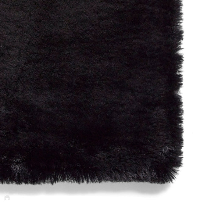Super Teddy Super Soft Plush Hi Pile Silky Faux Fur Shaggy Black Rug-Think Rugs-Rug Love - The Most Loved Rug Store