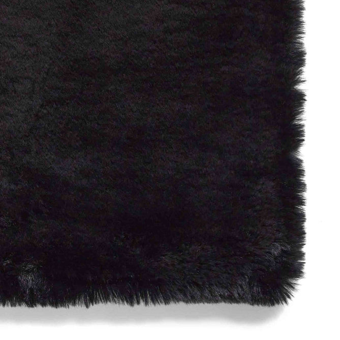Super Teddy Super Soft Plush Hi Pile Silky Faux Fur Shaggy Black Rug-Think Rugs-Rug Love - The Most Loved Rug Store