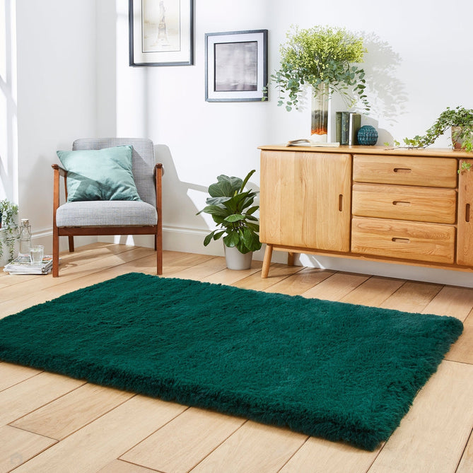 Super Teddy Super Soft Plush Hi Pile Silky Faux Fur Shaggy Jewel Green Rug-Think Rugs-Rug Love - The Most Loved Rug Store