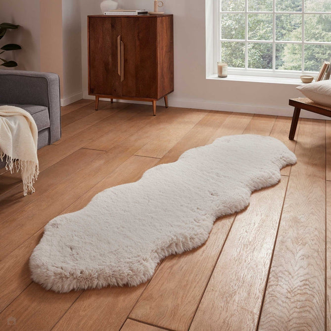 Super Teddy Super Soft Plush Hi Pile Silky Faux Fur Shaggy Sheepskin Beige Double/Runner-Think Rugs-Rug Love - The Most Loved Rug Store