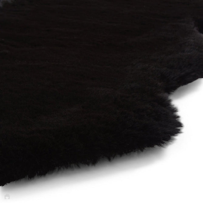 Super Teddy Super Soft Plush Hi Pile Silky Faux Fur Shaggy Sheepskin Black Double/Runner-Think Rugs-Rug Love - The Most Loved Rug Store