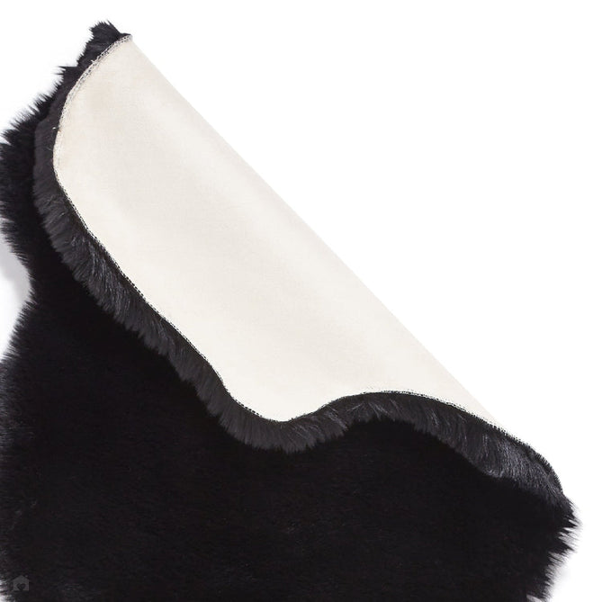 Super Teddy Super Soft Plush Hi Pile Silky Faux Fur Shaggy Sheepskin Black Double/Runner-Think Rugs-Rug Love - The Most Loved Rug Store