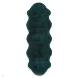 Super Teddy Super Soft Plush Hi Pile Silky Faux Fur Shaggy Sheepskin Jewel Green Double/Runner